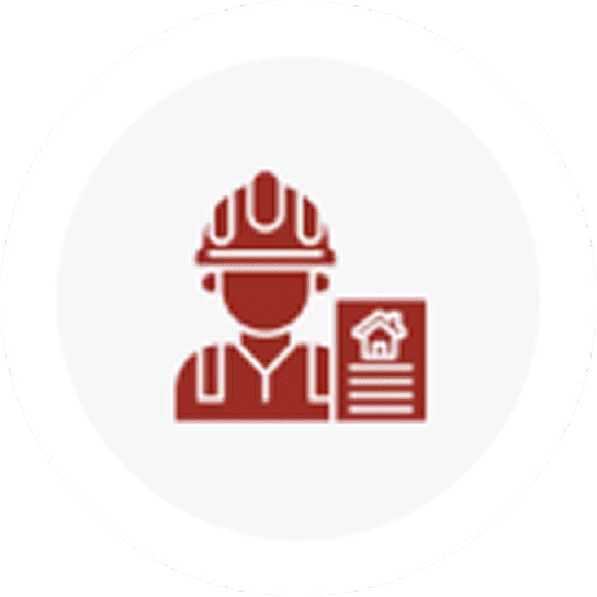 Construction worker icon with document illustration.
