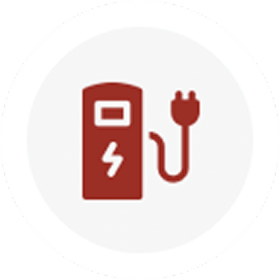 Electric vehicle charging station icon.